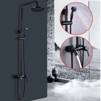 Colonne bain douche noire Ø25cm, Carat