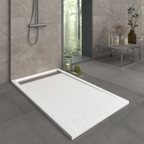 Receveur de douche en résine modèle Opale Largeur 80 Blanc Ral 9003 mesure 80x150 cm (1/4)