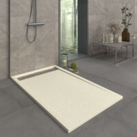 Receveur de douche en résine modèle Opale Largeur 90 Crème Ral 1013 mesure 90x120 cm
