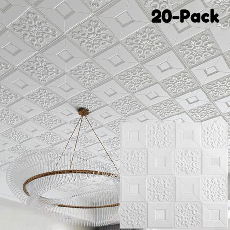 20 Adesivi da soffitto in schiuma – Antiurto, facili da tagliare e pulire, 35x35 cm (1/5)