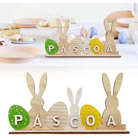 Decorazione Pasqua Coniglio – Figurina da Posare per Tavolo, Camera o Festa, Decorazione Primaverile e Regalo Pasquale C (1/3)