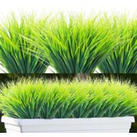 Set 10 Pacchi erbe artificiali grano – Decorazione esterna resistente ai raggi UV