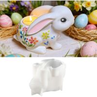 Stampo in Silicone Coniglio Pasqua 1PC – Forma Gesso DIY per Decorazione Pasquale e Hobby Creativi