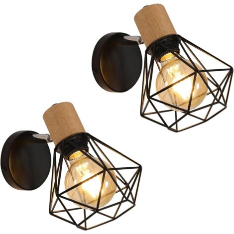 2-Pack Industrial Retro Wall Sconces – 360° Swivel, Metal E27, Interior Use (1/5)