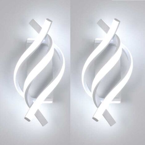 2-Pack Spiral LED Wall Lights – Aluminium, 6000K, Modern Indoor Lighting (1/5)