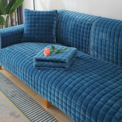 Flannel Sofa Cover Velvet 1-, 2-, 3-, 4-Seater Sofa Protector Non-Slip L-Shape Sofa Throw, Couch Cover Corner Sofa, Sofa Cover U-Shape, Pets Dog Sofa Throw Sofa Protection, Throw Blanket, Blue
