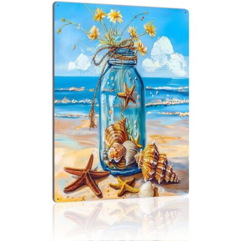 Plaque Métallique Art Murale Rétro pour Maison, Café et Cuisine, Design Artistique et Original, Ajoute une Touche d'Art à Votre Espace 30x20 cm. (1/5)