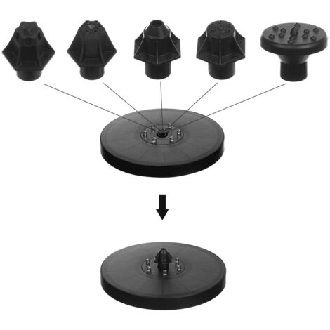 Outdoor LED Solar Fountain 7V 3W – 7 Nozzles Included – Jet Height 30 ...