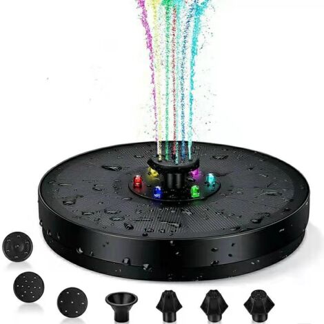 Solar Pump for Bird Bath 3W – Outdoor LED Fountain 6 Nozzles – Flow 200L/h – Garden and Decorative Pond (1/5)