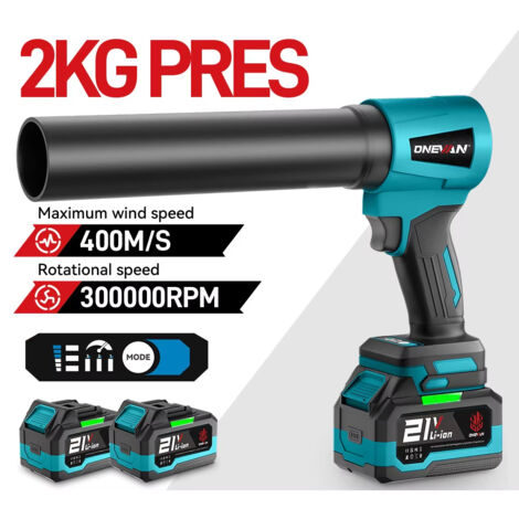 Cordless Blower 4000W Brushless Turbo – 300,000 RPM – 400 m/s High-Speed Jet Air Leaf Blower & Dust Cleaner Portable – With 2 Batteries (1/5)
