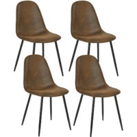 URBAN MEUBLE Set di 4 sedie da pranzo scandinave vintage marroni