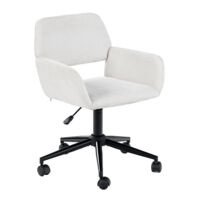 URBAN MEUBLE Sedia da ufficio scandinava in tessuto beige, girevole, regolabile in altezza e con 5 ruote