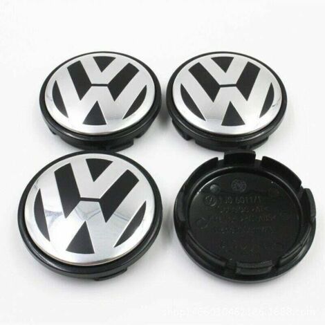 Satz mit 4 originalen Radkappen für 65-mm-Aluminiumfelgen, kompatibel mit Volkswagen-Radkappen, 65-mm-Nabenkappen, Reifenlogo, modifizierte Radzierblenden