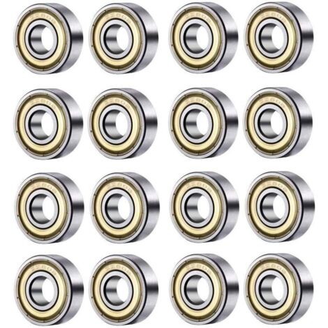 Packung mit 20 doppelt abgedichteten 608 ZZ Kugellagern – Kohlenstoffstahl – Maximale Belastung 34.000 U/min – Für Skateboards und 3D-Drucker (1/5)
