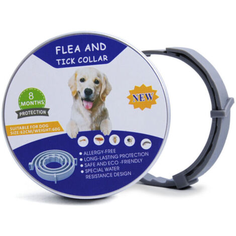 Verstellbares Floh- und Zeckenhalsband für Hunde – wasserdicht – 8 Monate wirksamer Schutz – mit natürlichen ätherischen Ölen