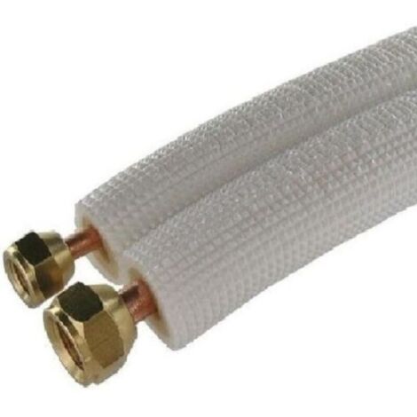 4 Meter lange Doppelrohr-Kältemittelleitung – 1/4"- und 3/8"-Anschlüsse – 6/10"-Rohrdurchmesser – Hochwertiges französisches Kupfer