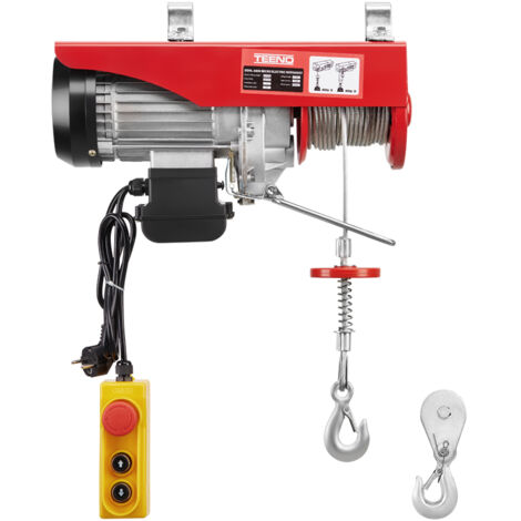Teeno argano elettrico 400kg/800kg, paranco elettrico 1450w, argano a cavo elettrico sospensione semplice e doppia 400kg/800kg, 6 m/min 12 m/min rosso