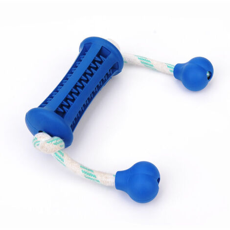 Jouet à mâcher pour chien Pet Toys boule de dents portant une corde résistante à la morsure 9x37cm( bleu marine) (1/5)