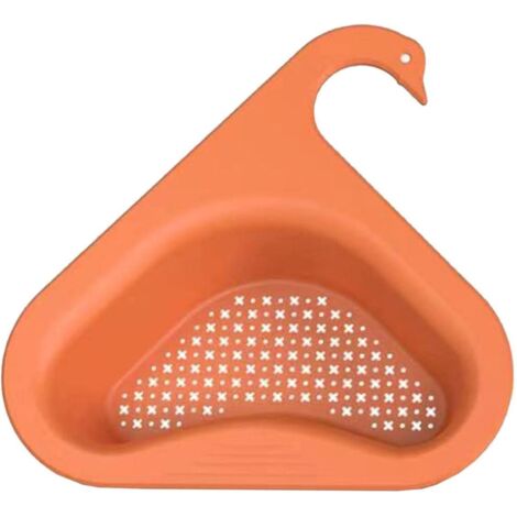 Panier de vidange de cygne, crépine d'évier polyvalente pour évier de cuisine, canal d'évier de panier de vidange de cygne suspendu pour robinet(orange) (1/5)