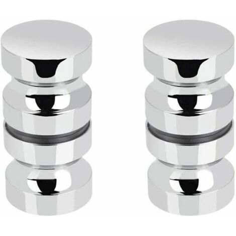 2 poignées Lot de porte de douche en acier inoxydable avec poignée en aluminium (1/5)
