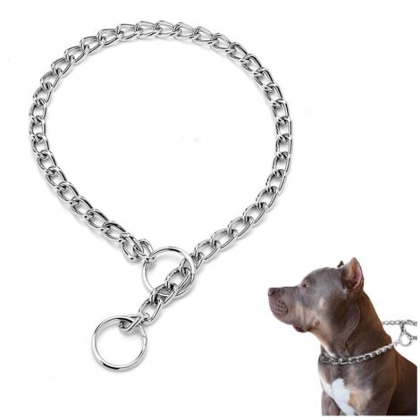 Collier étrangleur en acier pour chien, 2 pièces, solide et réglable, collier d'entraînement pour animaux de compagnie(1.6mm30cm)