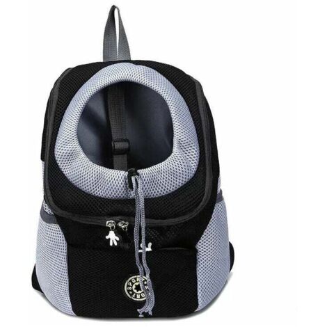 Sac à dos pour chien, transporteur pour animaux de compagnie portable et confortable, sac de transport pour animaux de compagnie pour le vélo, la randonnée, les voyages, le shopping (S, noir) (1/5)