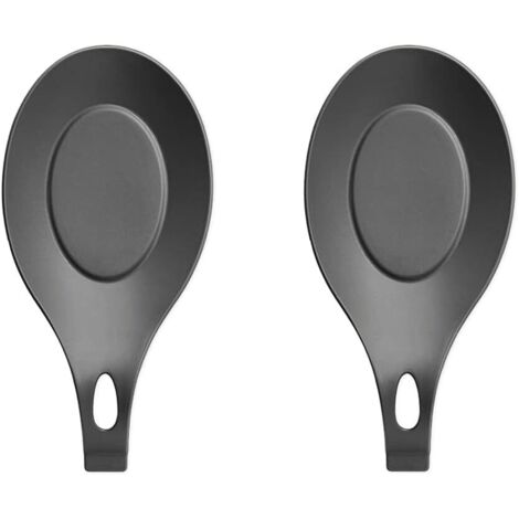 Repose-cuillère en silicone Porte-cuillère de cuisine Porte-cuillère Lot de 2 (couleur : noir) (1/5)