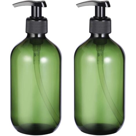 Lot de 2 500 ml Pompe Bouteille Shampooing Pompe Bouteilles Rechargeable Vide Ambre Pet Plastique Lavage Douche Distributeur (1/5)