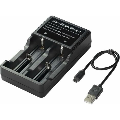Chargez votre batterie n'importe où 18650 Chargeur de batterie pour 3.7V 18650 14500 16340 26650 Batteries, la batterie n'est pas incluse (1/6)