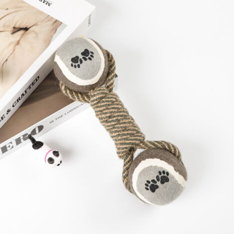 Jouets pour chien, petit, moyen et grand chien d'entraînement pour soulager l'ennui mastication sangle de dentition balle de tennis corde de coton jouets pour chien