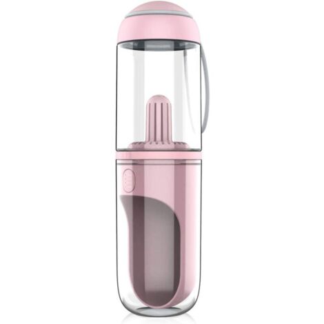 Bouteille d'eau pour chien - Distributeur d'eau réversible et léger Bouteille en silicone de qualité alimentaire sans BPA, adaptée aux chiens et aux chats (rose) (1/5)
