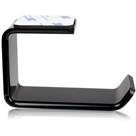 Cintre pour Casque, Adhésif Acrylique Sous-Table pour Casque Cintre pour Casque Multifonctionnel, Adhésif Fort, Noir (1/5)