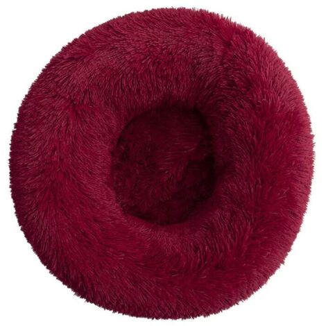 Lit pour Chat, Coussin Moelleux, Doux Lavable pour Chats Chiens (Bourgogne, 80 cm), Ensoleillé