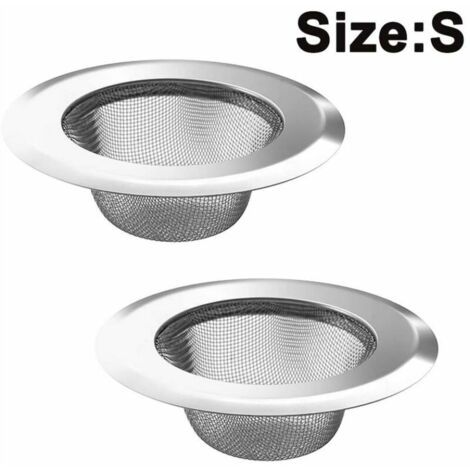 Lot de 2 crépines d'évier de cuisine, crépine de filtre de vidange en acier inoxydable, couvercle de drains d'évier anti-colmatage pour éviers de cuisine Drains --- Petite taille (1/5)