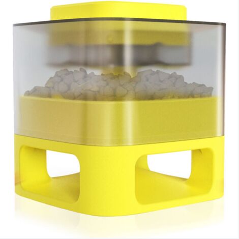 Distributeur de nourriture pour animaux de compagnie mangeoire lente interactive pour chat chien nourriture fuite traiter formation jouets d'alimentation jouet educatif jaune,modele:Jaune (1/5)
