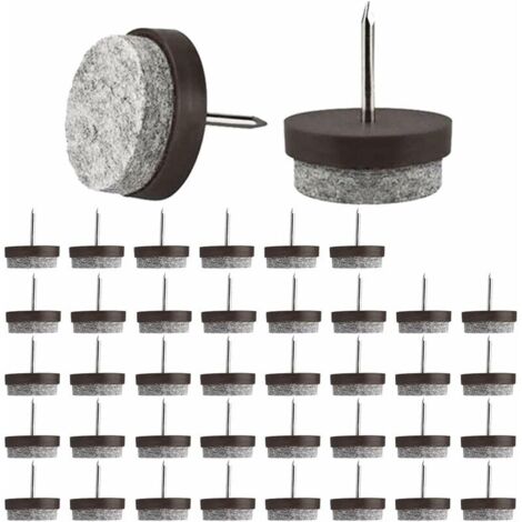 Lot de 40 patins à vis en feutre 21mm – Protection sols stratifiés et carrelages – Cloués pour chaises et meubles – Épaisseur 5mm (1/7)