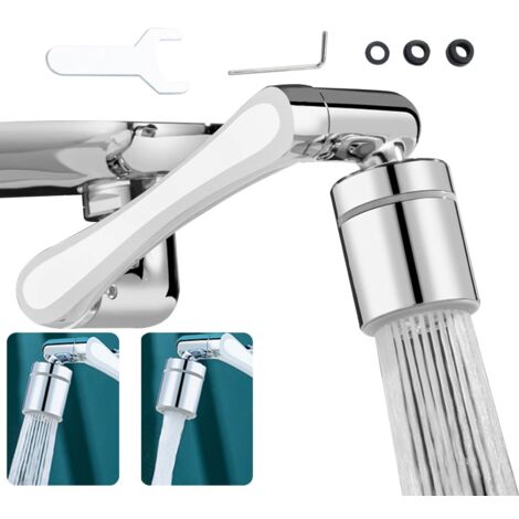 Aérateur de robinet à 1440 °, extension de robinet avec filtre anti-éclaboussures pivotant, adaptateur universel de robinet atomiseur pour cuisine, salle de bain, évier, M22/M20/M24 (1/5)