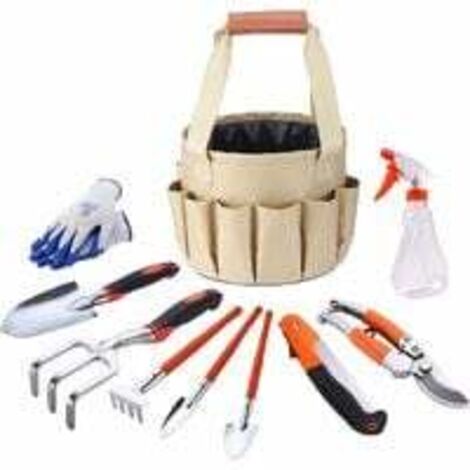 Ensemble d'outils de jardin, trousse cadeau d'outils à main, transplantation de jardinage en plein air pour jardinier, avec sac de rangement robuste pour le stockage (1/5)