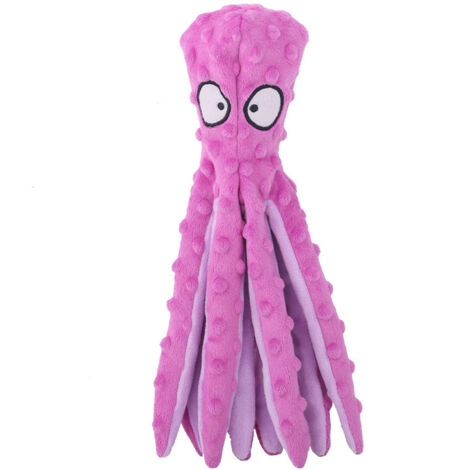 Jouets de Poulpe Grinçants pour Chien, Jouets en Peluche sans Rembourrage pour la Dentition des Chiots et Chiens, Jouets à Mâcher Interactifs Durables pour Chiens de Petite et Moyenne(Violet) (1/5)