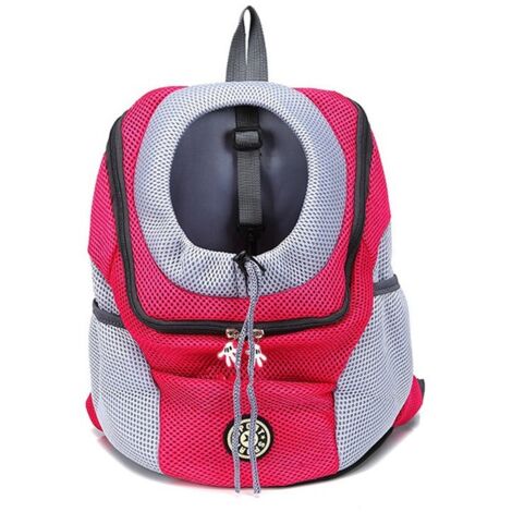 Sac à dos pour chien, transporteur pour animaux de compagnie portable et confortable, sac de transport pour animaux de compagnie pour le vélo, la randonnée, les voyages, le shopping (S, rose rouge),,