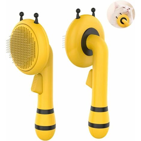 osse Chiens Chats, -Vie Autonettoyante pour Poils Adapté pour les Chiens Chats Cheveux Courts et Longs (Jaune) (1/5)