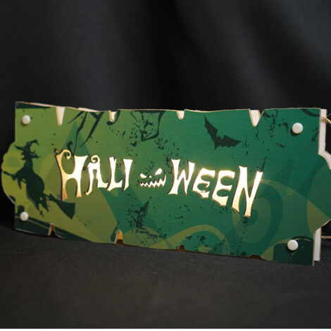 Halloween Liste des numéros de maison Atmosphère Veilleuse Citrouille Lanterne Festival Mur Artisanat Décoration Pendentif (vert foncé) (1/5)