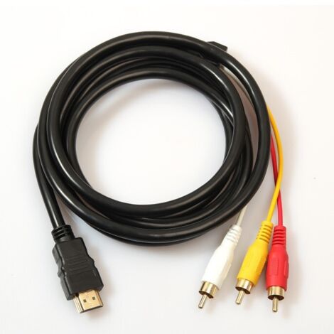 HDMI RCA 3 Câble HDMI Vers RCA Convertisseur Adaptateur Câble Cordon émetteur De Transmission à Sens Unique De HDMI 1,5m RCA (1/5)