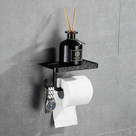 Dérouleur papier toilette porte papier toilette support mural porte papier toilette hygiénique rouleau de papier toilette couleur Bronze noir (1/5)