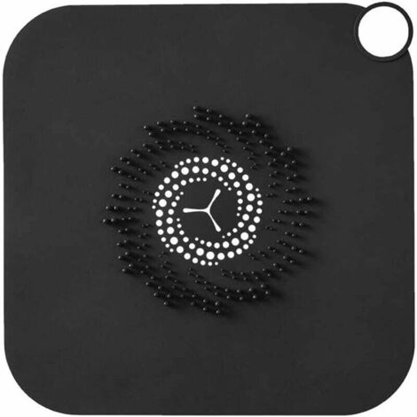 Couvercle de Drain de Douche, Attrape-Cheveux en Silicone, Siphon de Baignoire pour Douche (Noir), Ensoleillé (1/5)