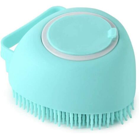 Pet Dog Bath Brush Dog Groom Brush Peigne De Brosse De Bain Pour Chien De Compagnie Peigne D'épilation En Silicone Pour Massage, Spa, Outil De Nettoyage Et De Toilettage Pour Animaux, Bleu (1/4)