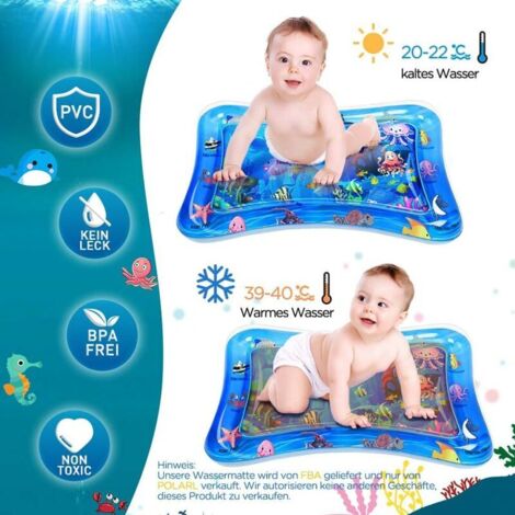 Tapis D'Eau Gonflable Bébé 100x100cm GOLDGE - Centre D'Activité Imperméable Et Confortable Pour Bébé
