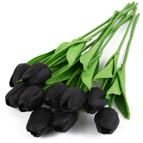 10pcs tulipes noires, fleurs artificielles pour accessoires de décoration de mariage (1/5)