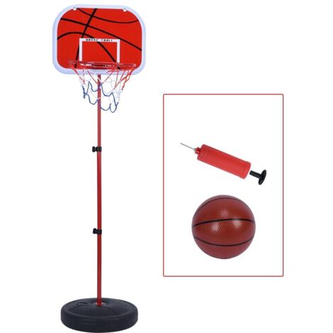 Ensemble de panier de basket-ball réglable en hauteur, panneau arrière robuste et panier de basket-ball avec système de filet, assemblage facile et conception stable, adapté au jeu en intérieur et en  (1/5)