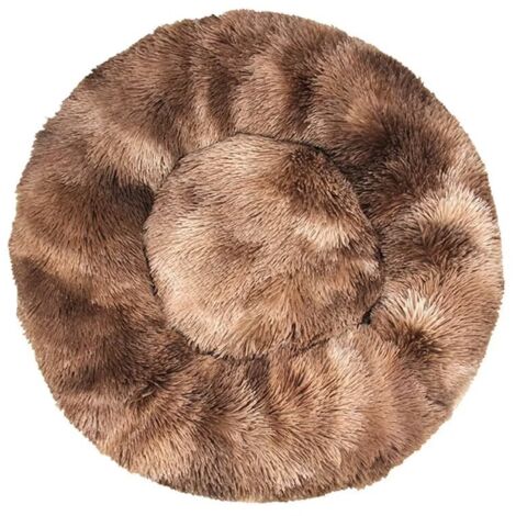 Coussin de Lit pour Chat Moelleux Doux Lavable pour Chats Chiens (Tie-Dye Marron, 60 cm), Ensoleillé (1/5)